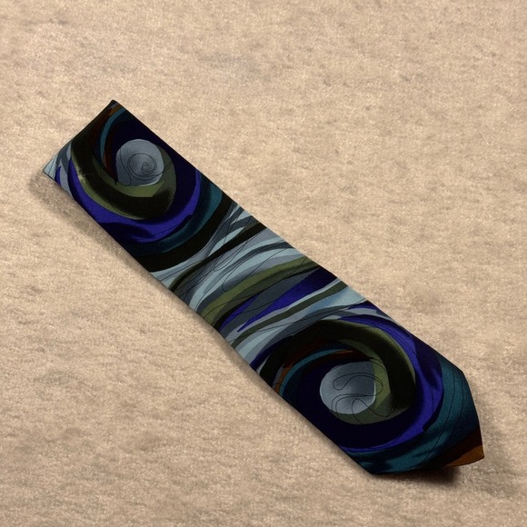 J. Garcia Other - J Garcia Liquid Torso Collection 1996 Silk Tie Blue Green Swirl Pattern